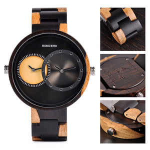 BOBO BIRD 2 Time Zone Wooden Quartz Watches Design for unisex Wristwatches In Wooden Box - men watches - 99fab.com