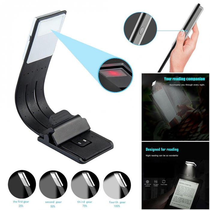 Portable LED Flexible Reading Book Light USB Rechargeable - led light - 99fab.com