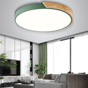 Nordic Modern Colorful Wood led Ceiling Lights Bedroom Round thin Lighting lamparas - ceiling lights - 99fab.com