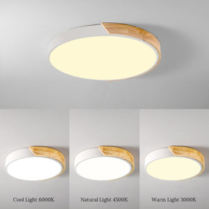 Nordic Modern Colorful Wood led Ceiling Lights Bedroom Round thin Lighting lamparas - ceiling lights - 99fab.com