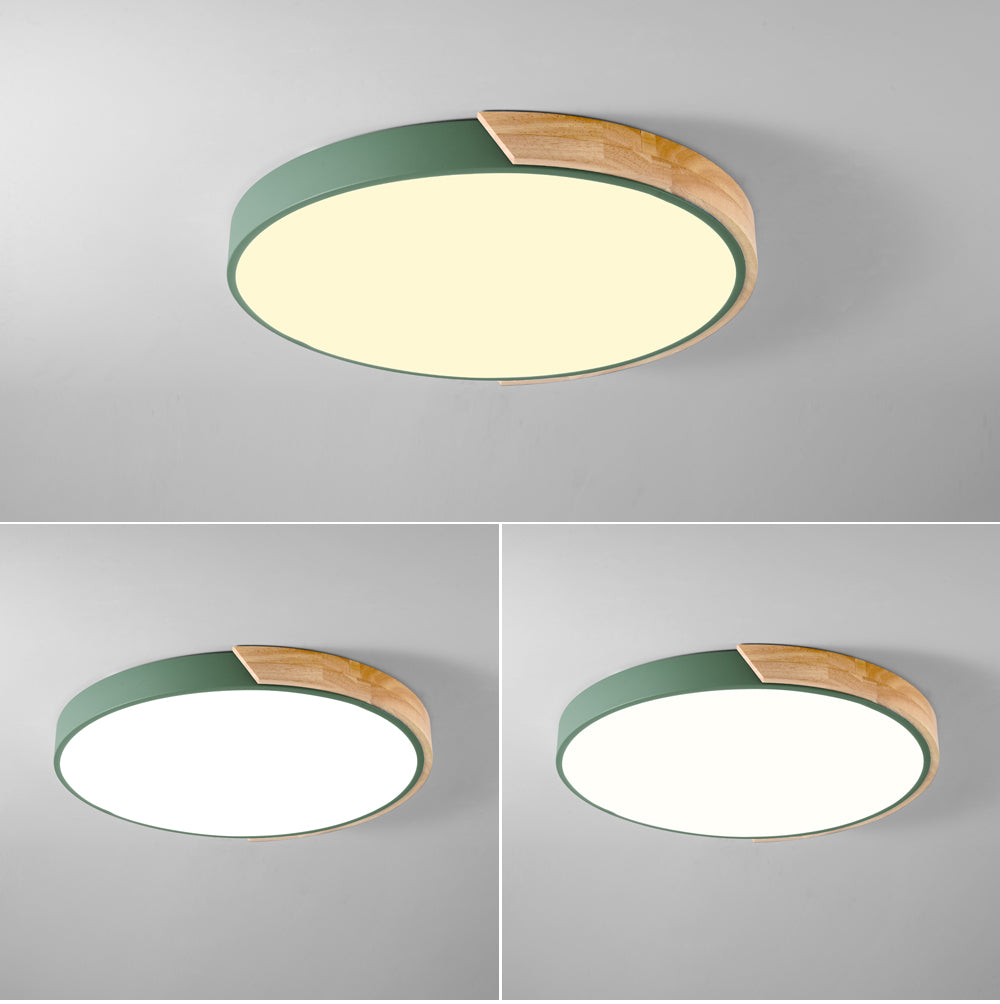 Nordic Modern Colorful Wood led Ceiling Lights Bedroom Round thin Lighting lamparas - ceiling lights - 99fab.com