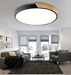 Nordic Modern Colorful Wood led Ceiling Lights Bedroom Round thin Lighting lamparas - ceiling lights - 99fab.com