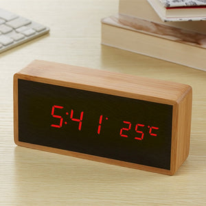 Bamboo Wooden Mirror Alarm Clocks - alarm clock - 99fab.com