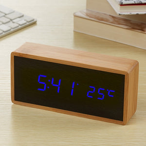 Bamboo Wooden Mirror Alarm Clocks - alarm clock - 99fab.com