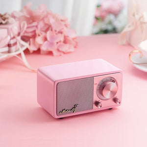 MOZART High quality mini bluetooth wireless speaker with radio - Pink