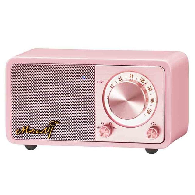 MOZART High quality mini bluetooth wireless speaker with radio - Pink