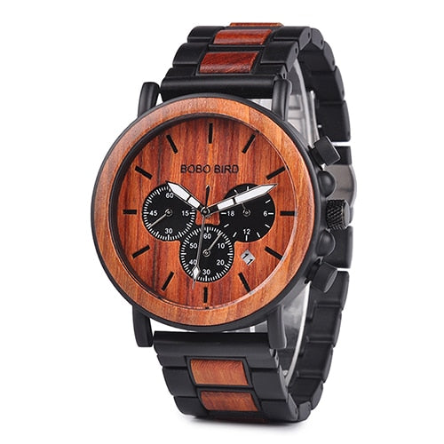 BOBO BIRD Wooden Chronograph Military Watch Relogio Masculino - men watches - 99fab.com