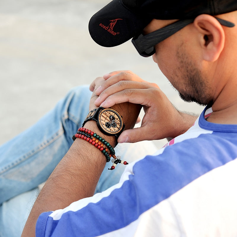 BOBO BIRD Wooden Chronograph Military Watch Relogio Masculino - men watches - 99fab.com