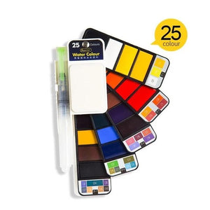 Watercolor Paint Set With Water Brush Pen Foldable Travel Water Color - Watercolor Paint Set - 99fab.com