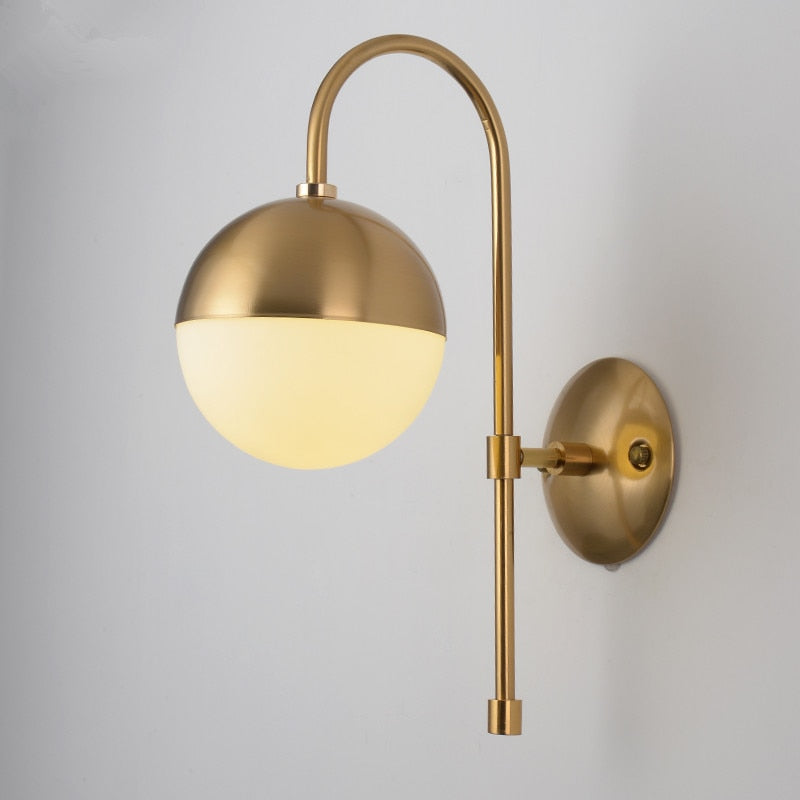 Nordic Modern Gold LED Wall Lamp Glass Ball Wandlamp American Loft - wall lamp - 99fab.com