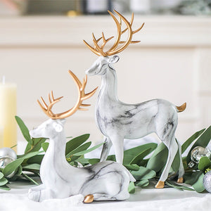 Imitation Marble Christmas Ornaments Elk Decoration Handicraft