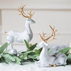 Imitation Marble Christmas Ornaments Elk Decoration Handicraft