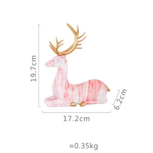 Imitation Marble Christmas Ornaments Elk Decoration Handicraft