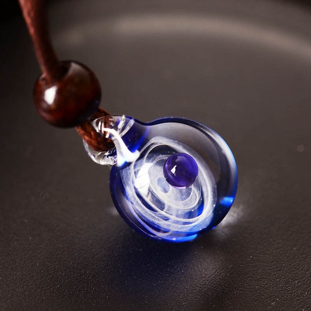 Handmade Galaxy Glass Pendant with Rope Necklace - jewelry - 99fab.com