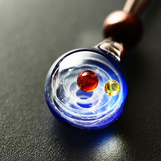 Handmade Galaxy Glass Pendant with Rope Necklace - jewelry - 99fab.com