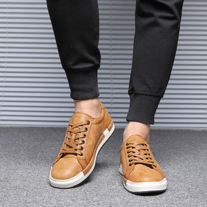 Men's Casual Shoes Lace-up Style Flat Leather Shoes