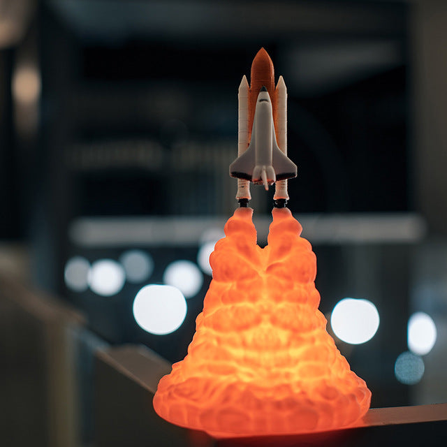 3D Print Space Shuttle Rocket Lamp Night Light - led lamp - 99fab.com