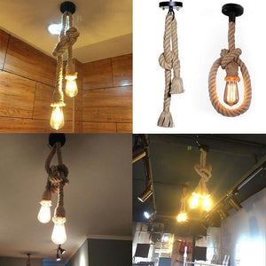 Vintage Industrial Rope Cage Ceiling Pendant Light Lampshade~1581-1