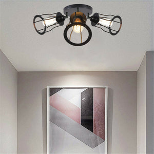 Ceiling Light Modern Industrial Vintage Cage Style Flush Mount~1759-5