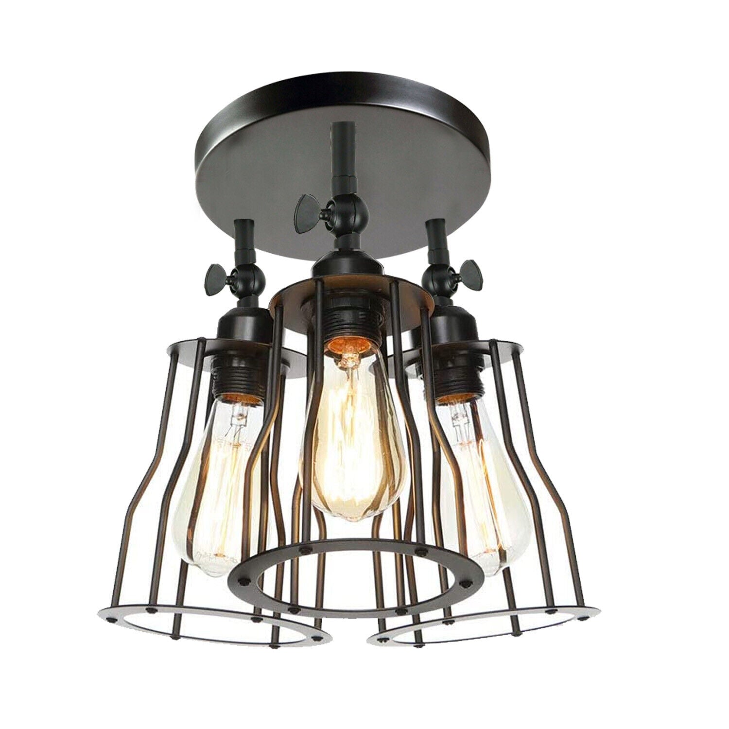 Ceiling Light Modern Industrial Vintage Cage Style Flush Mount~1759-3