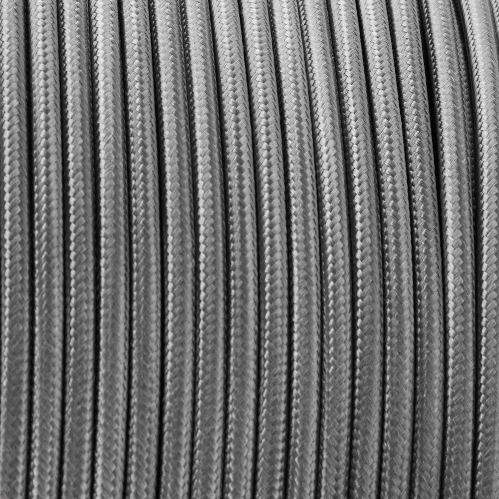 18 Gauge 2 Conductor Round Cloth Covered Wire Pendant Light Cord Grey~1441-0