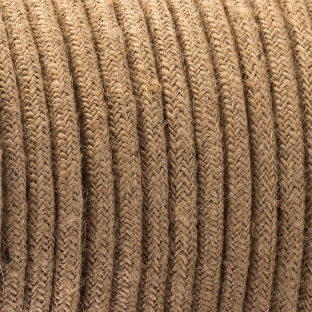 3Feet / 16Feet / 32 feet 2 Conductor Round Rope Light Cord Covered Wire Hemp~1212-0