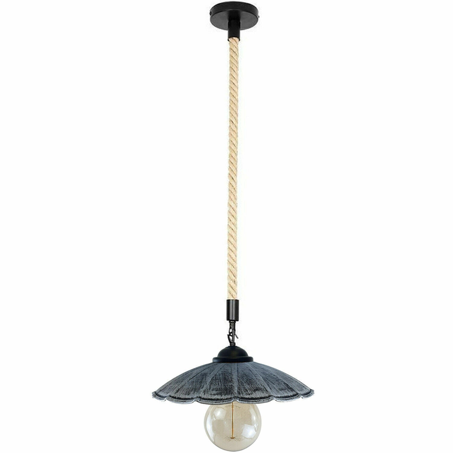 Retro Metal Hemp Rope Umbrella-Shape Pendant Light ~ 1723-13