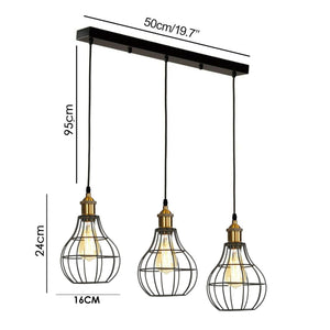 Vintage Modern Industrial Wire Cage Style Retro Ceiling Pendant Light 3 Head Ceiling Lamp~1460