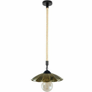 Retro Metal Hemp Rope Umbrella-Shape Pendant Light ~ 1723-15