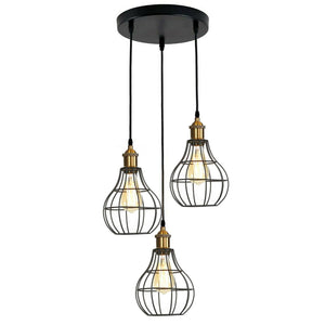 Vintage Modern Industrial Wire Cage Style Retro Ceiling Pendant Light 3 Head Ceiling Lamp~1460