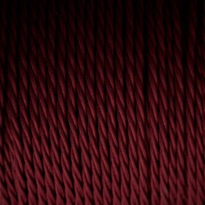 18 Gauge 3 Conductor Twisted Cloth Covered Wire Braided Light Cord Burgandy~1363-1