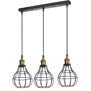 Vintage Modern Industrial Wire Cage Style Retro Ceiling Pendant Light 3 Head Ceiling Lamp~1460