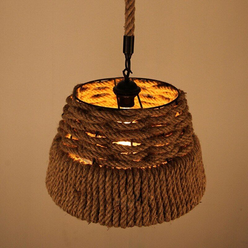 Hemp Rope Industrial Light Loft Pendant light~1572-9