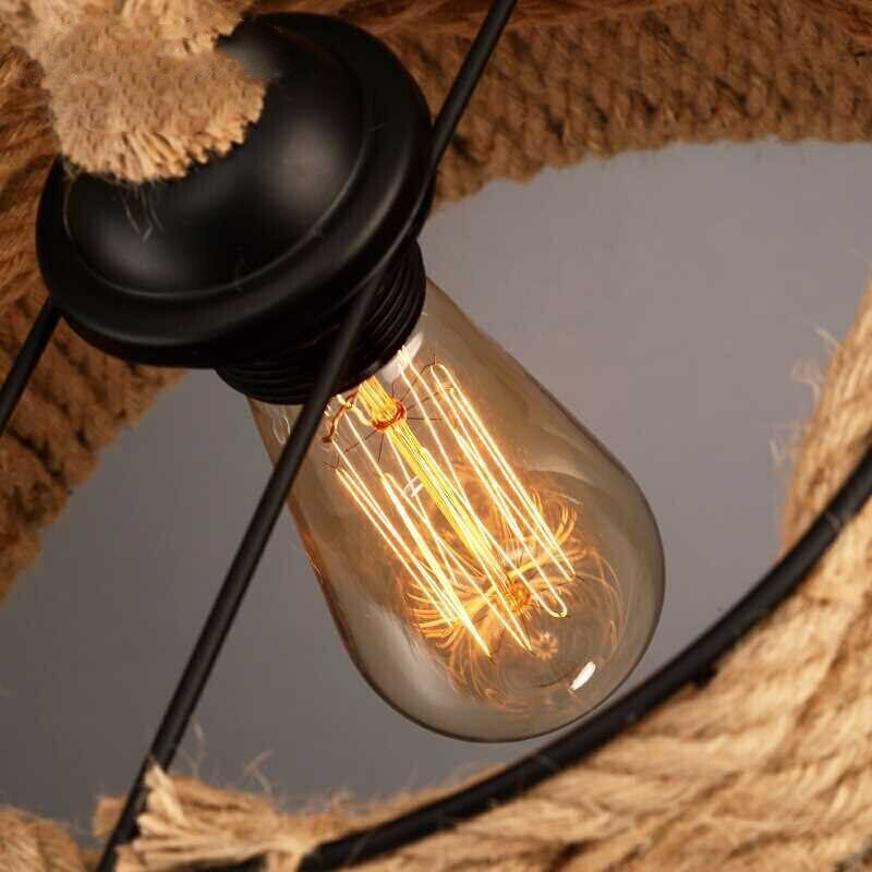 Hemp Rope Industrial Light Loft Pendant light~1572-4