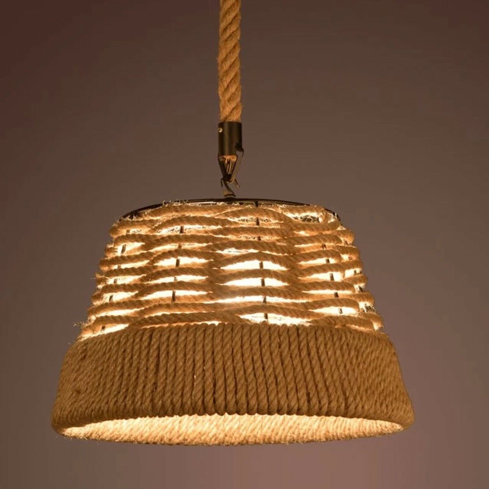 Hemp Rope Industrial Light Loft Pendant light~1572-6