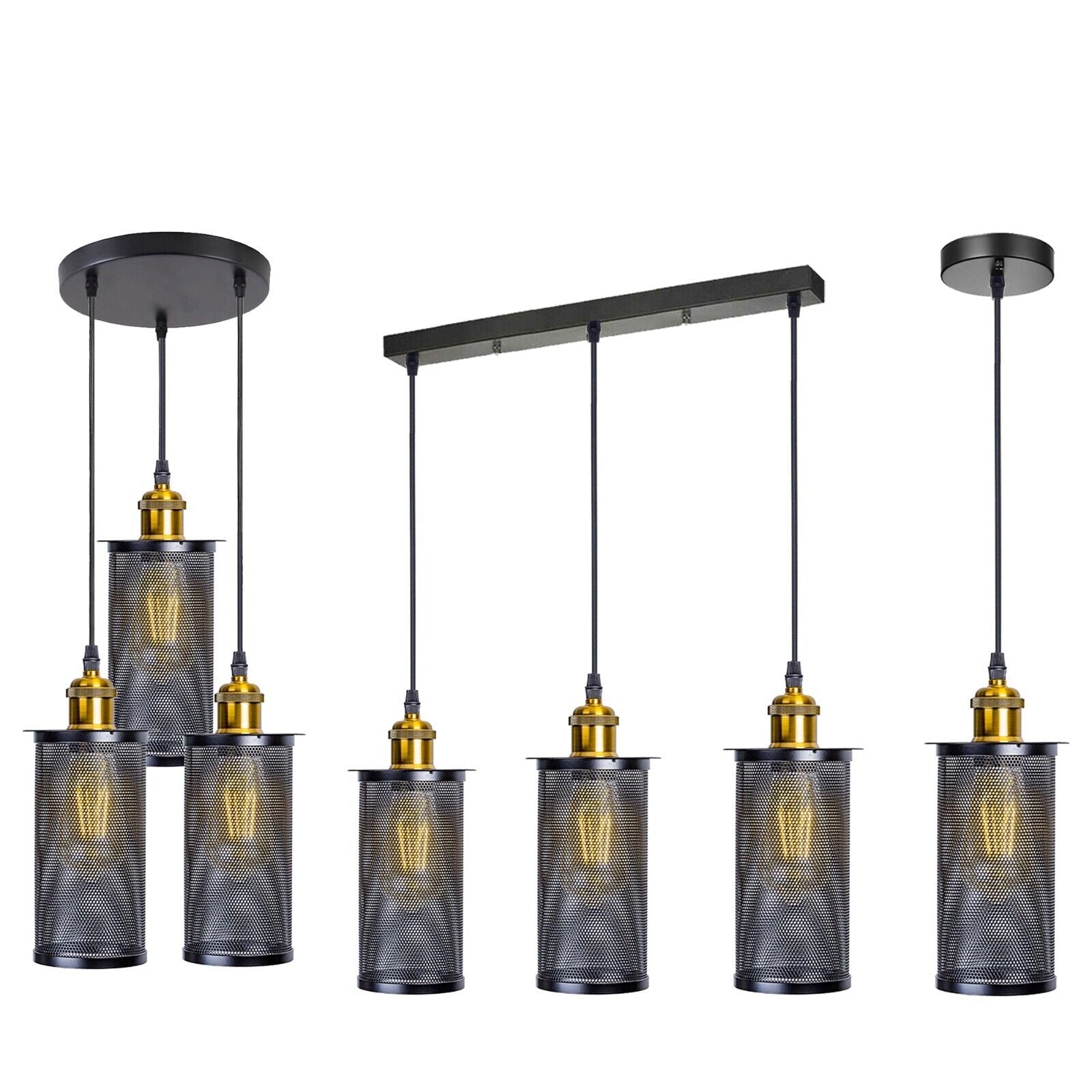 Vintage Industrial Pendant Light Modern Hanging Retro Lamp LED Ceiling Light~1575-6