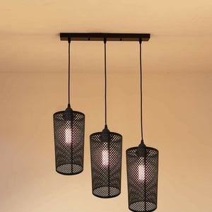 3 Light Barrel shape Large Fitting Net Wire Cage Shade Ceiling Industrial Geometric~1224