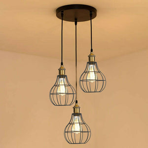 Vintage Modern Industrial Wire Cage Style Retro Ceiling Pendant Light 3 Head Ceiling Lamp~1460