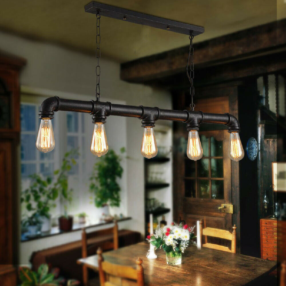 Industrial Vintage Ceiling Steampunk Metal Pipe Loft Pendant Light~1340