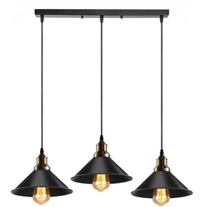 3-Way Metal Black Cone Pendant Light~1745-0