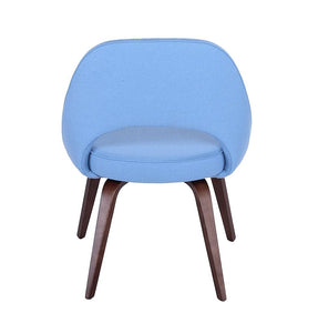 Sienna Executive Side Chair - Light Blue Fabric & Walnut Legs