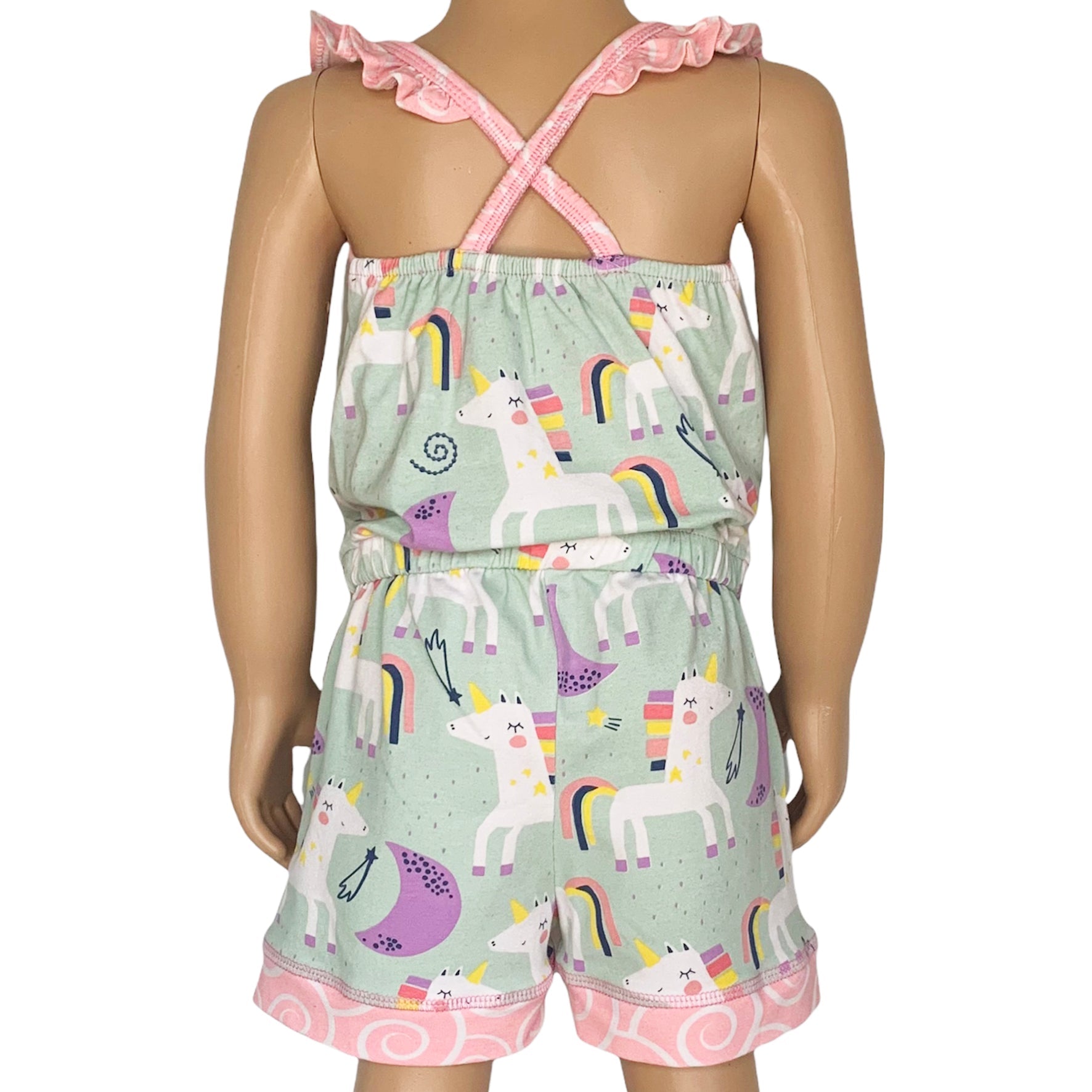 Little & Big Girls Jumpsuit Magical Unicorn Rainbows Spring Romper