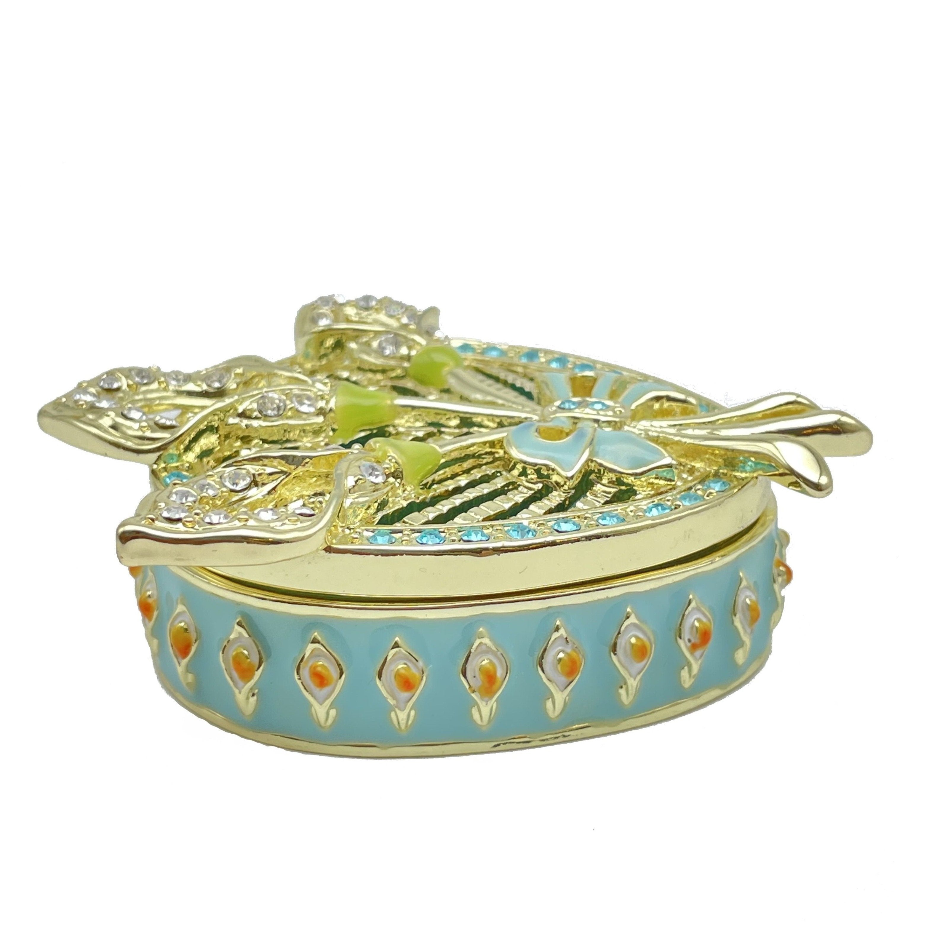 Green turquoise Beautiful Decorated Trinket Box