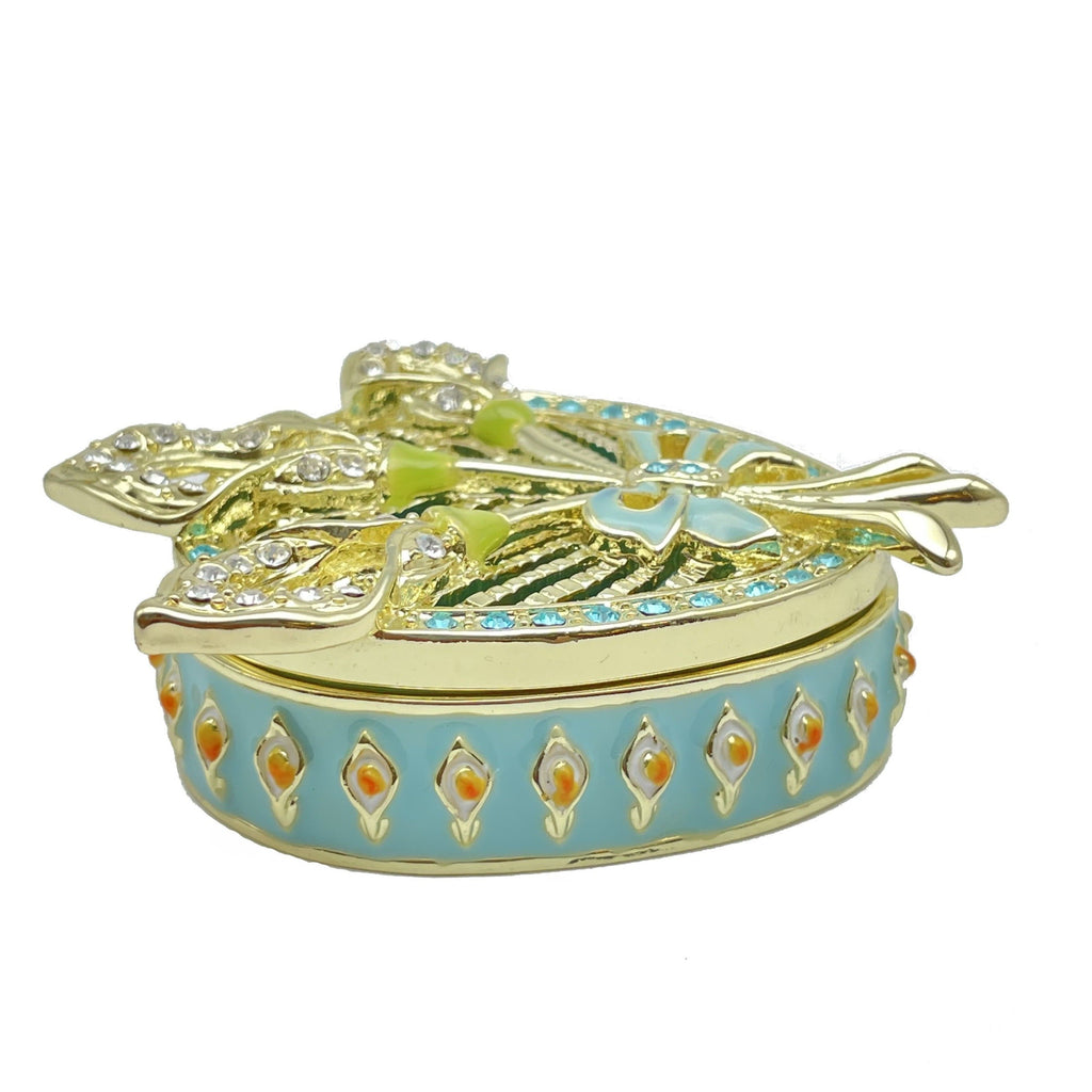 Green turquoise Beautiful Decorated Trinket Box - 99fab 