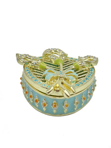 Green turquoise Beautiful Decorated Trinket Box