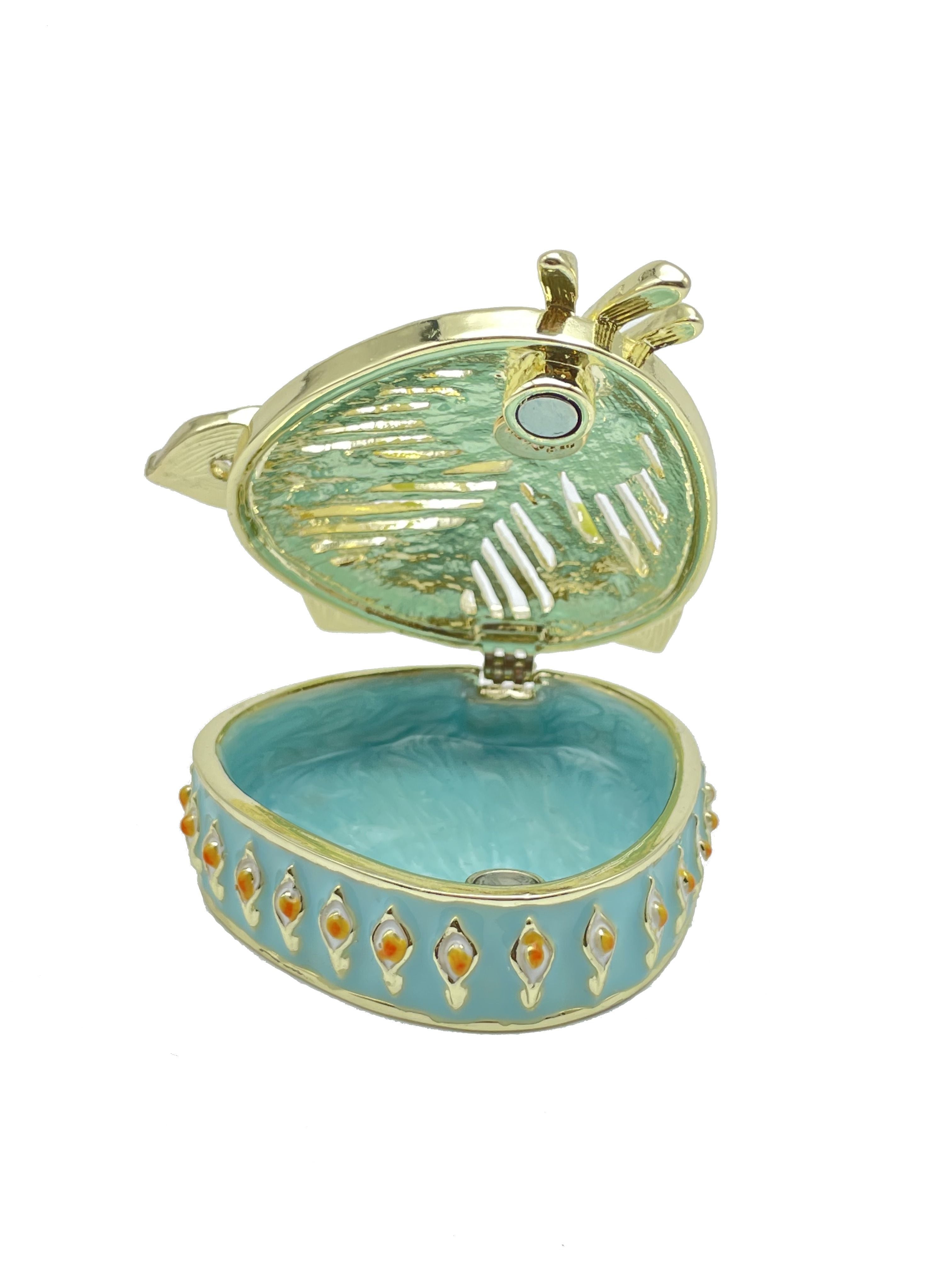 Green turquoise Beautiful Decorated Trinket Box