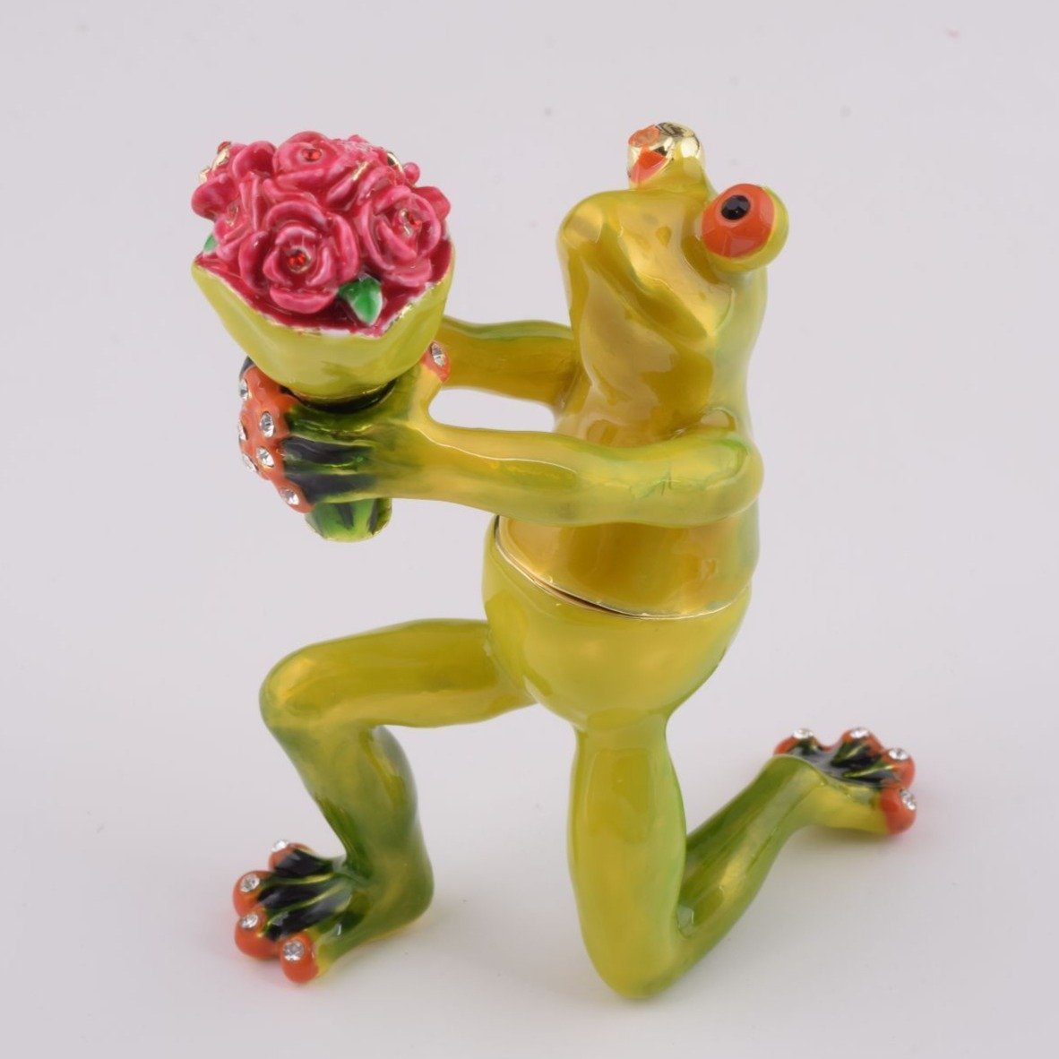 Romantic Frog Holding Flowers