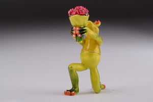 Romantic Frog Holding Flowers