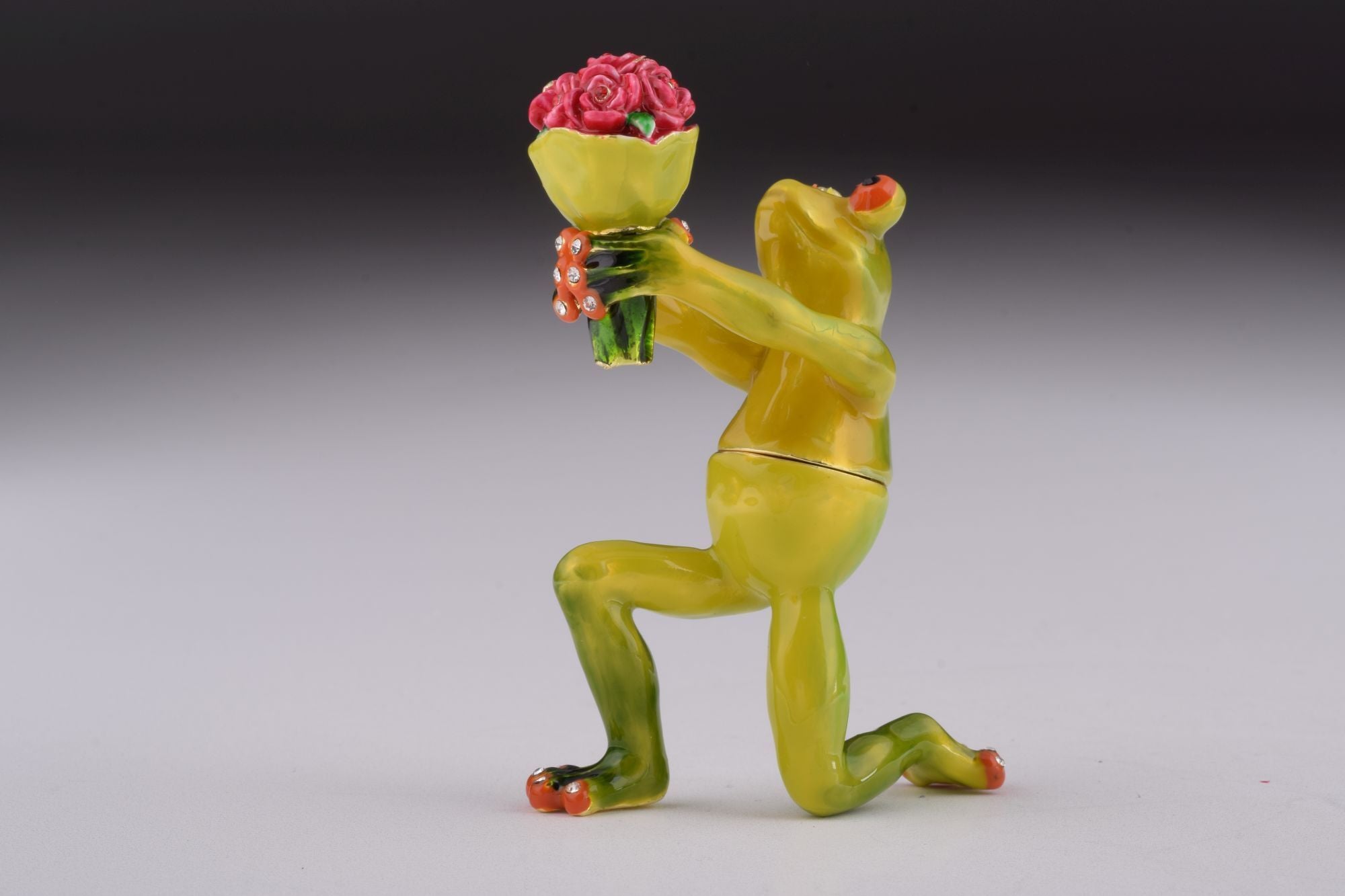 Romantic Frog Holding Flowers