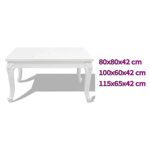 vidaXL Coffee Table End Table with Plastic Legs Side Table High Gloss White-10